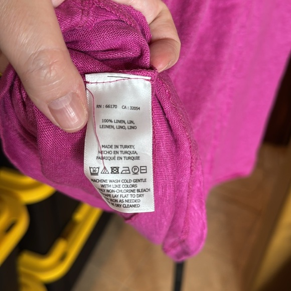 ANTHROPOLOGIE x MAEVE FUCHSIA HORIZON LINEN BACK TWIST DRAPE TEE SIZE LARGE - Picture 13 of 14